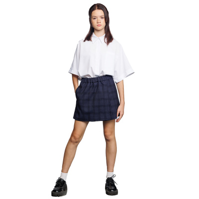 Юбка-шорты школьная Премиум Ballover ЮШд3 синяя 1